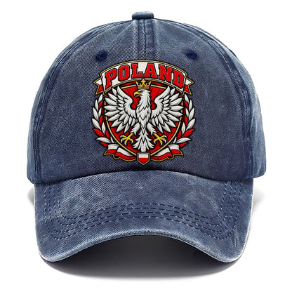 Poland Retro Badge Country Logos Classic Cap – Twilight Navy