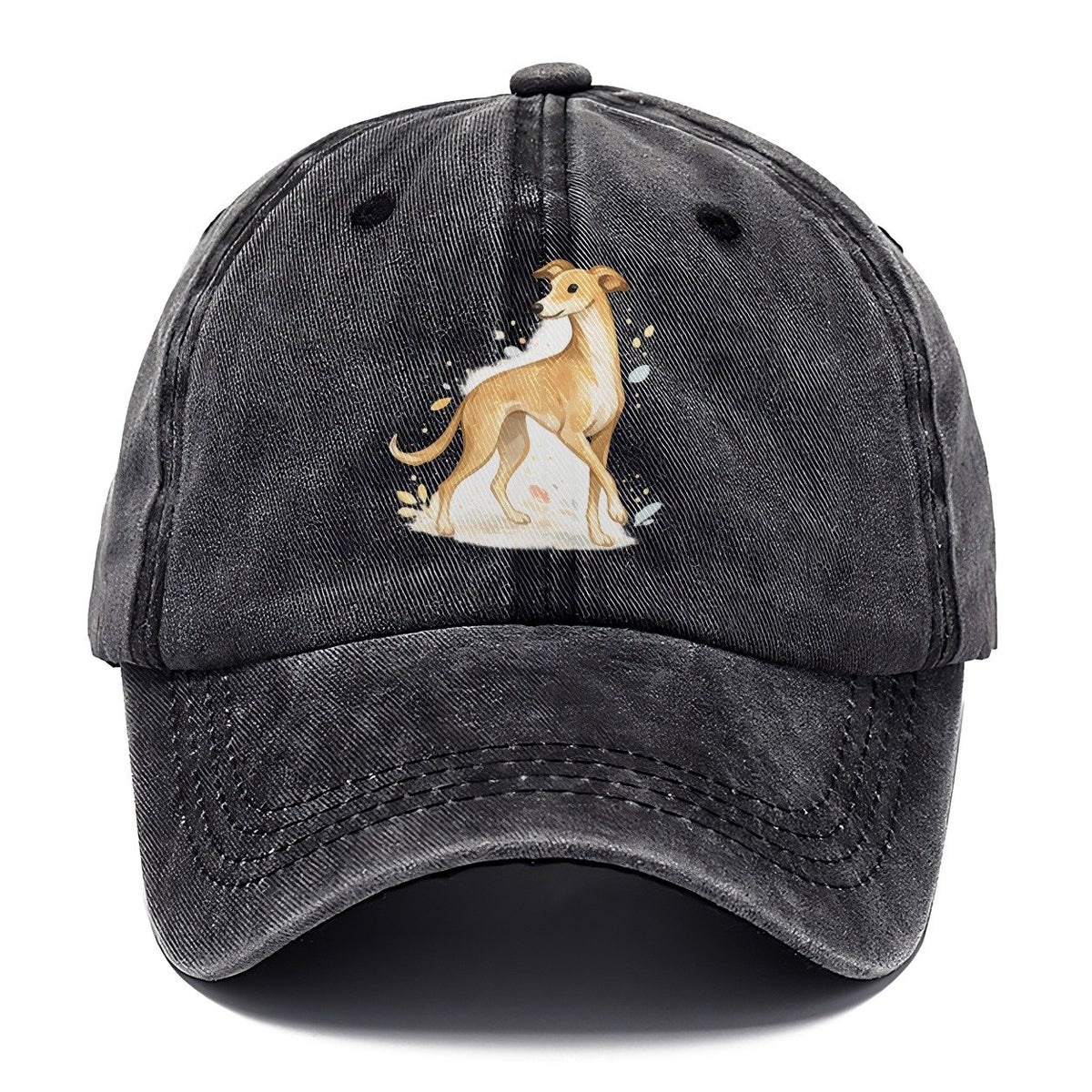 Watercolor Whippet Dog Classic Cap – Graphite
