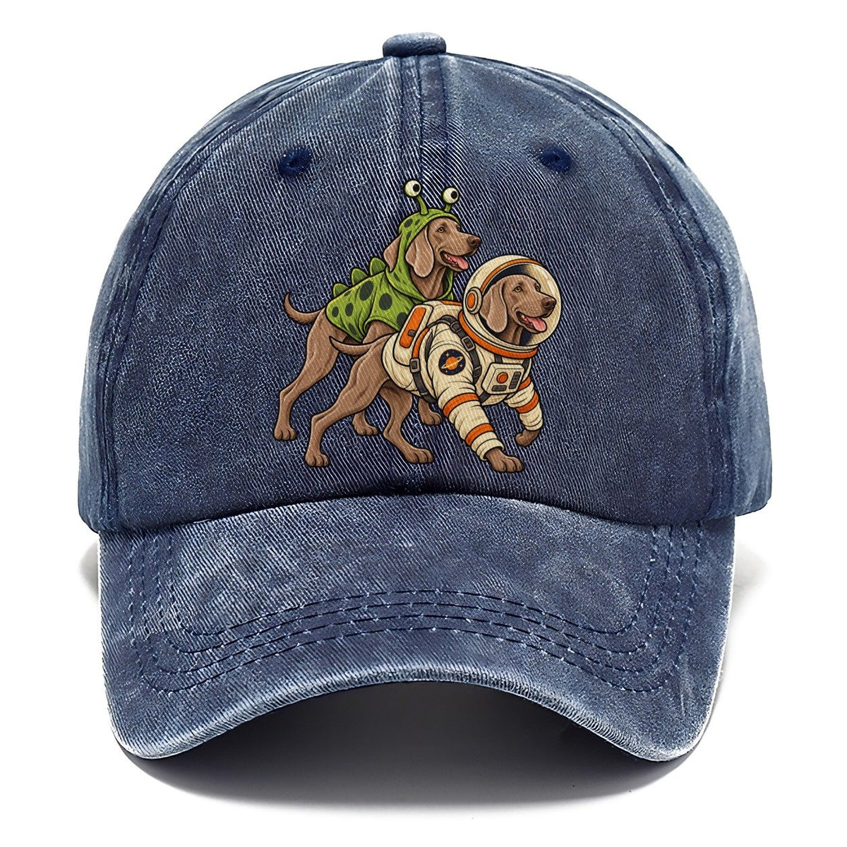 2 Weimaraners In Halloween Costumes Hdp 34 Parade Lineup Halloween Dog Parade Classic Cap – Twilight Navy