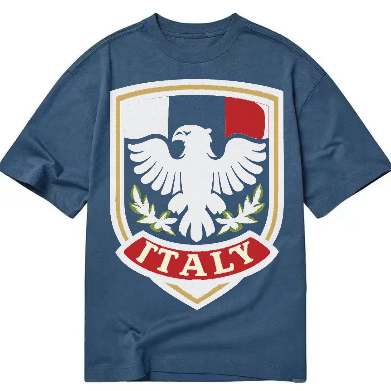 Italy Tricolor Logo Classic T-shirt – Twilight Navy