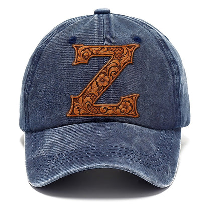 Tooled Leather Z Monogram Classic Cap – Twilight Navy