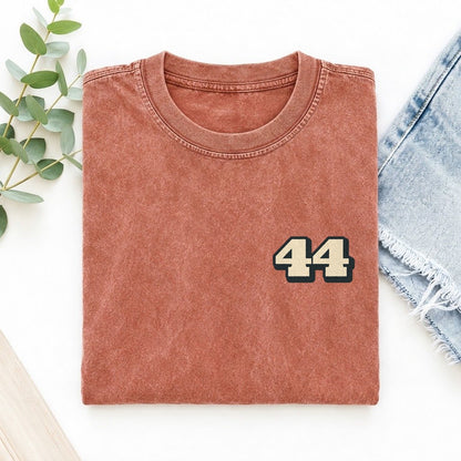 Number 44 Left Chest Vintage T-shirt – Terracotta