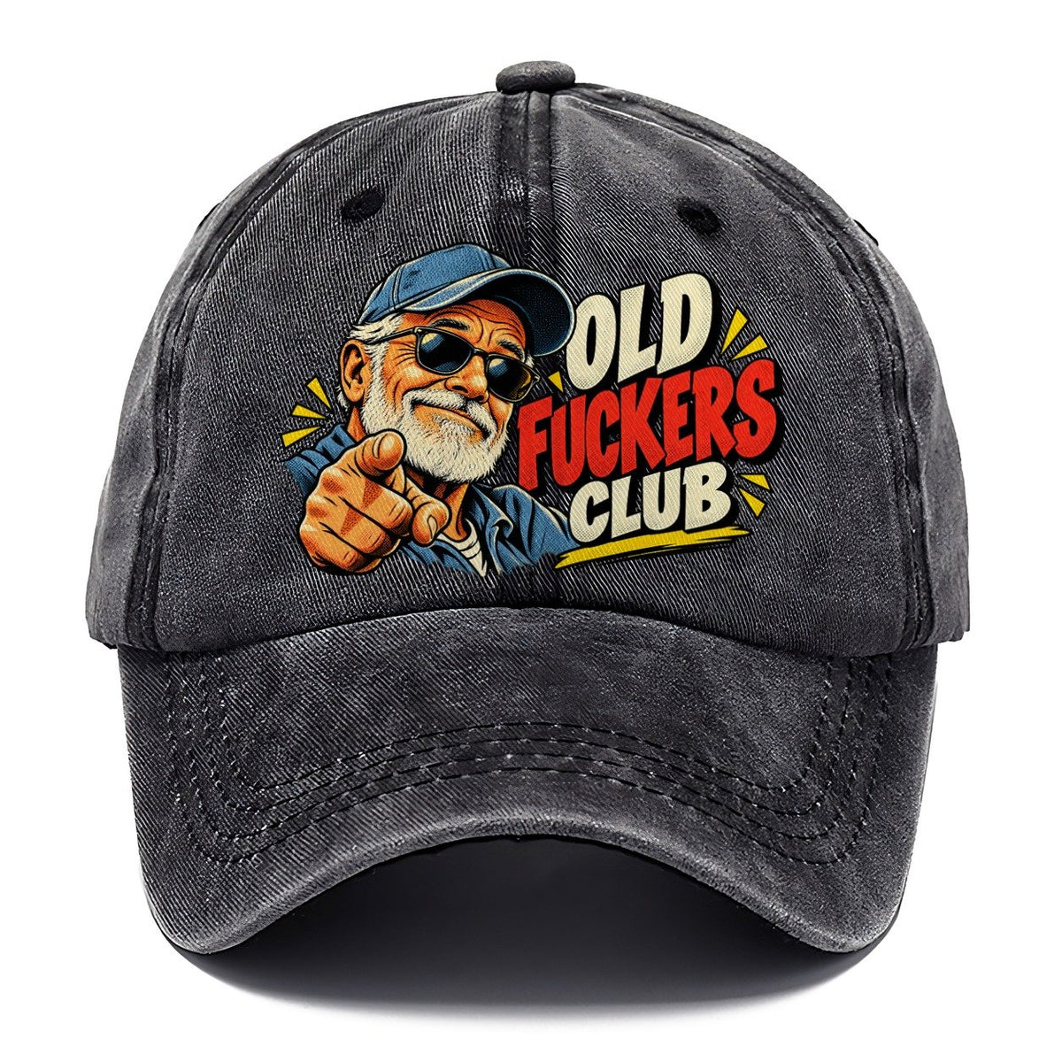 Old Fuckers Club Pointing Grandpa Classic Cap – Graphite