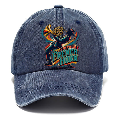 Vintage French Horn Music Instruments Classic Cap – Twilight Navy