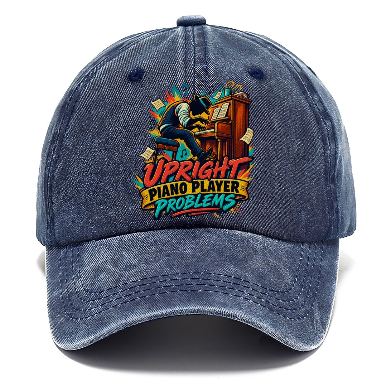 Upright Piano Player Problems Music Instruments Classic Cap – Twilight Navy
