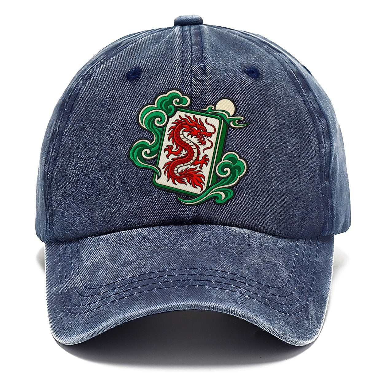 Red Dragon Mahjong Game Night Classic Cap – Twilight Navy