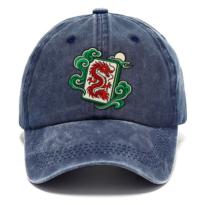 Red Dragon Mahjong Game Night Classic Cap – Twilight Navy