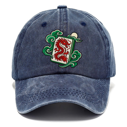 Red Dragon Mahjong Game Night Classic Cap – Twilight Navy