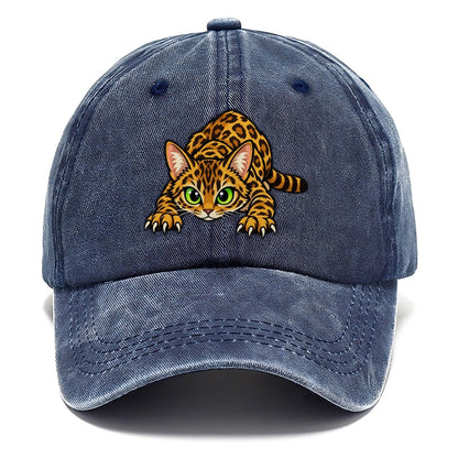 Bengal Crouching Peeking Cats Classic Cap – Twilight Navy