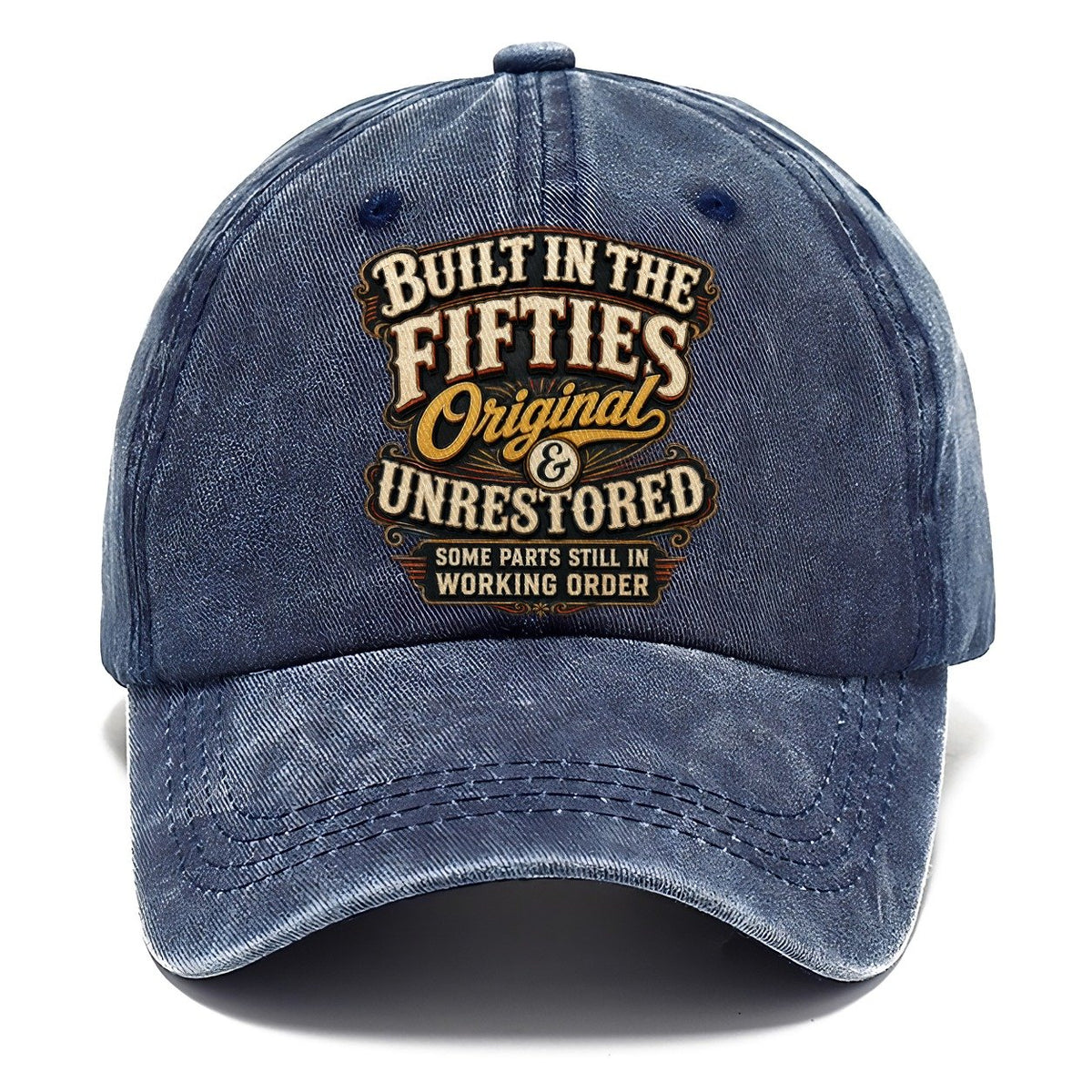 Timeless Treasure Lighthearted Hat Young at Heart Illustrative Classic Cap – Twilight Navy