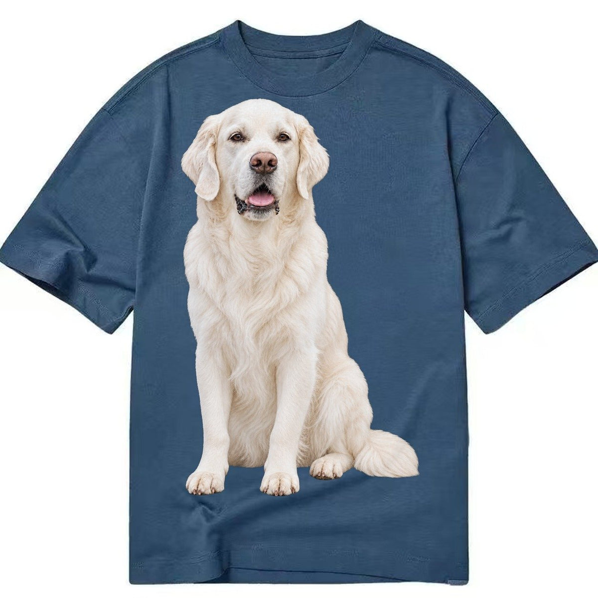 White English Cream Golden Retrievers Classic T-shirt – Twilight Navy
