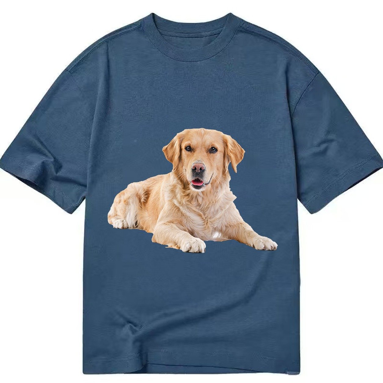 Golden Retriever Laying Dow Classic T-shirt – Twilight Navy