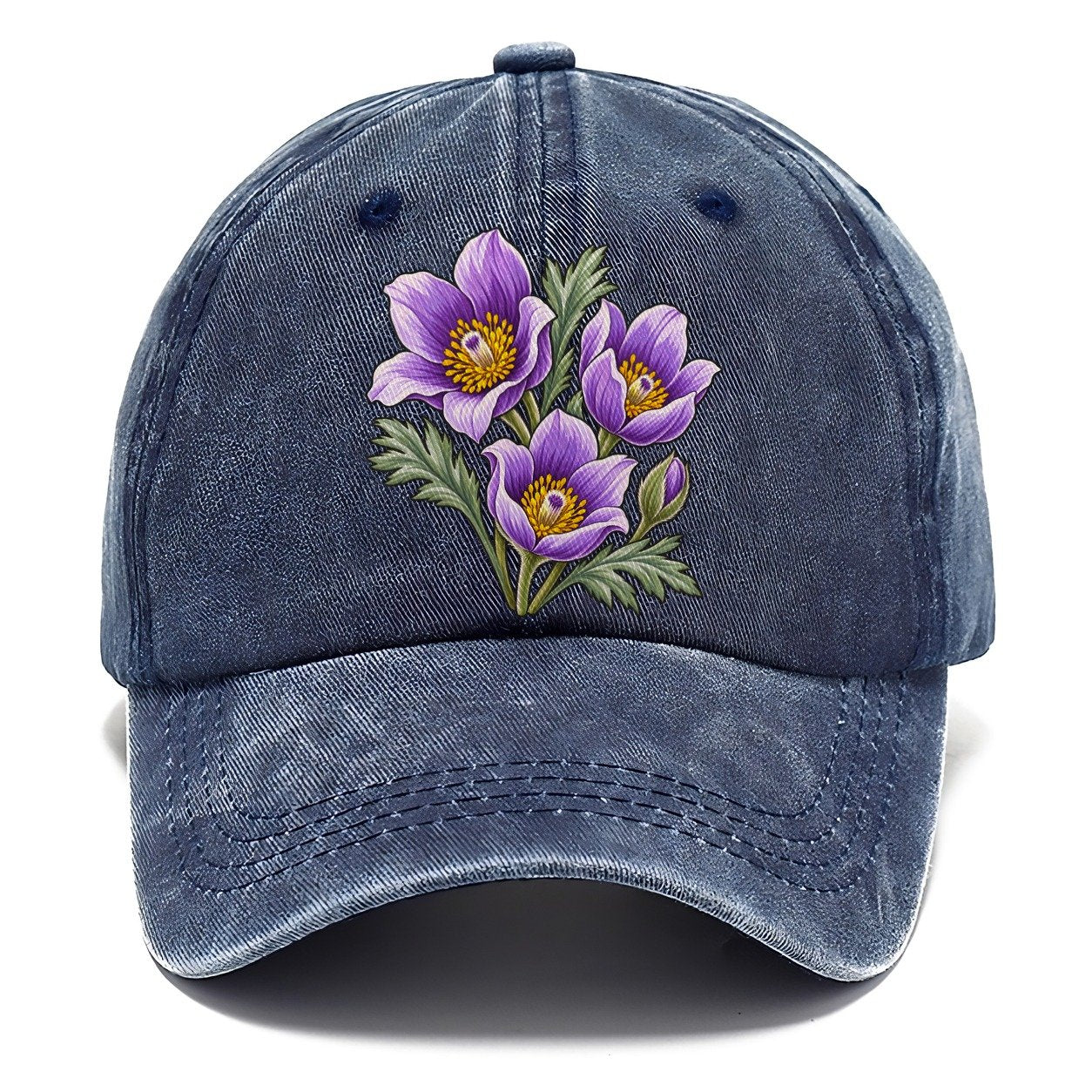 Manitoba Prairie Crocus Cluster Canada Cultural Icons Classic Cap – Twilight Navy