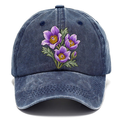Manitoba Prairie Crocus Cluster Canada Cultural Icons Classic Cap – Twilight Navy