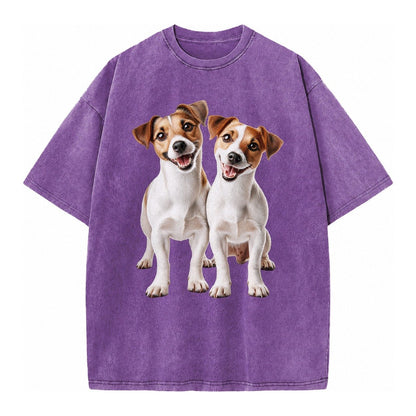 Two Jack Russels Vintage T-shirt – Purple