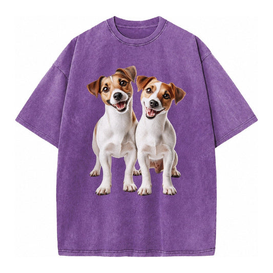 Two Jack Russels Vintage T-shirt – Purple