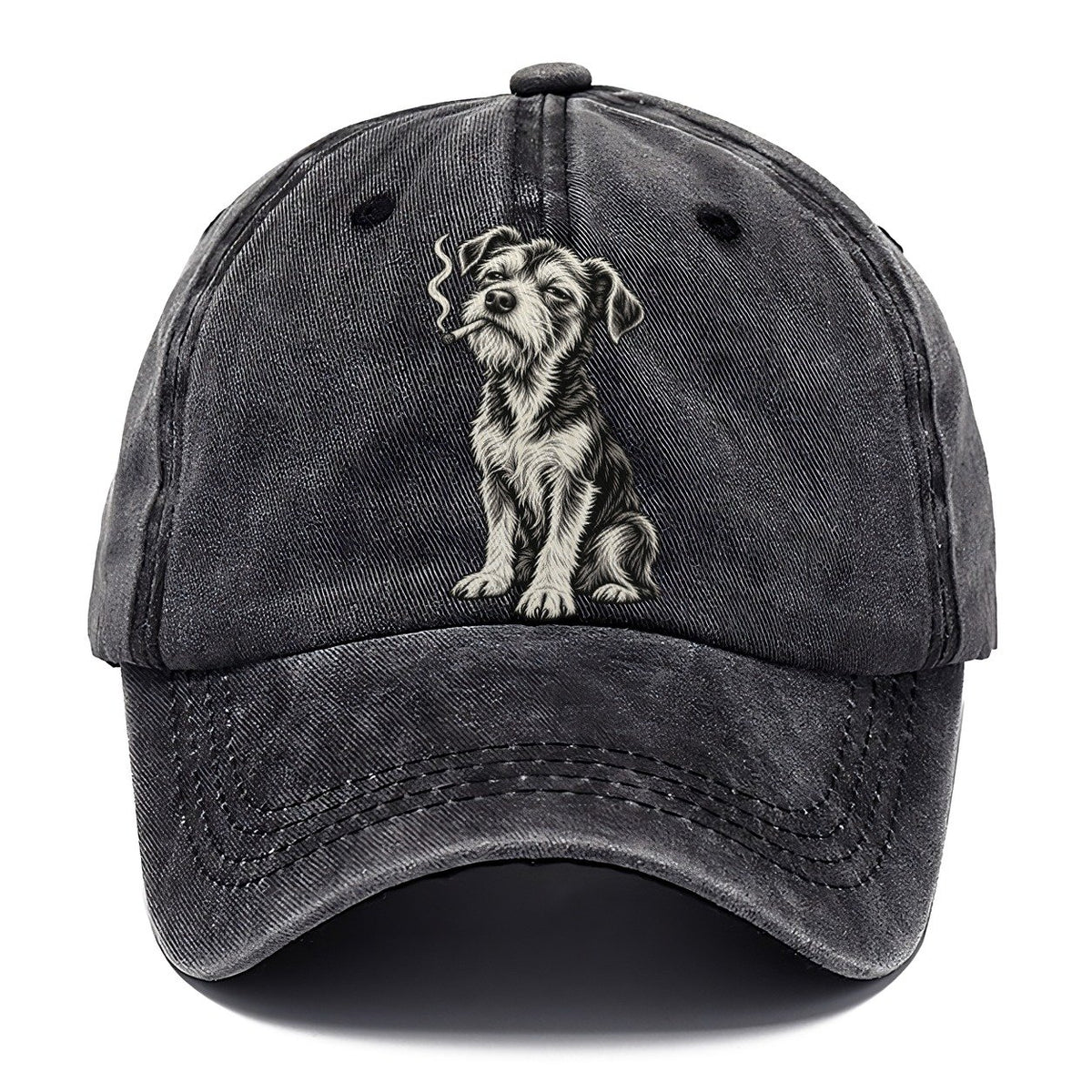 Smoking Terrier Dog Classic Cap – Graphite