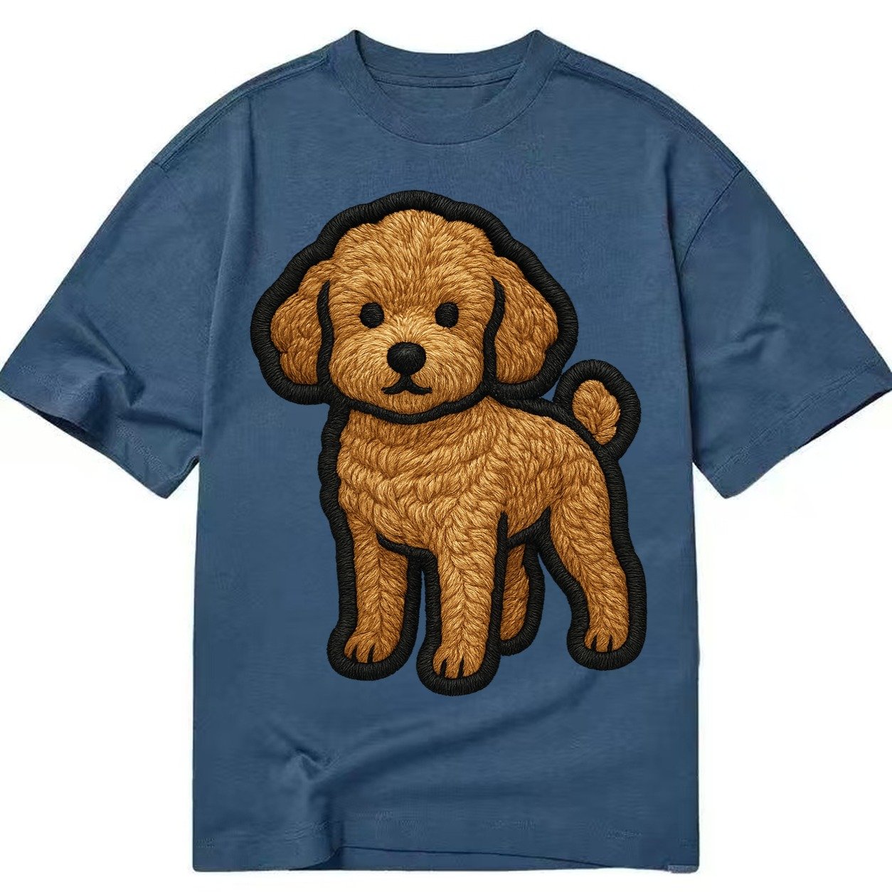 Toy Poodle Trendy Miniature Design With Thick Black Outline Classic T-shirt – Twilight Navy
