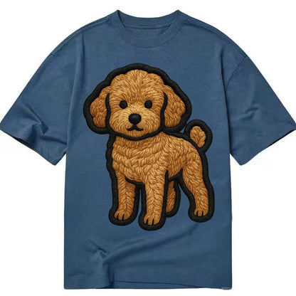 Toy Poodle Trendy Miniature Design With Thick Black Outline Classic T-shirt – Twilight Navy
