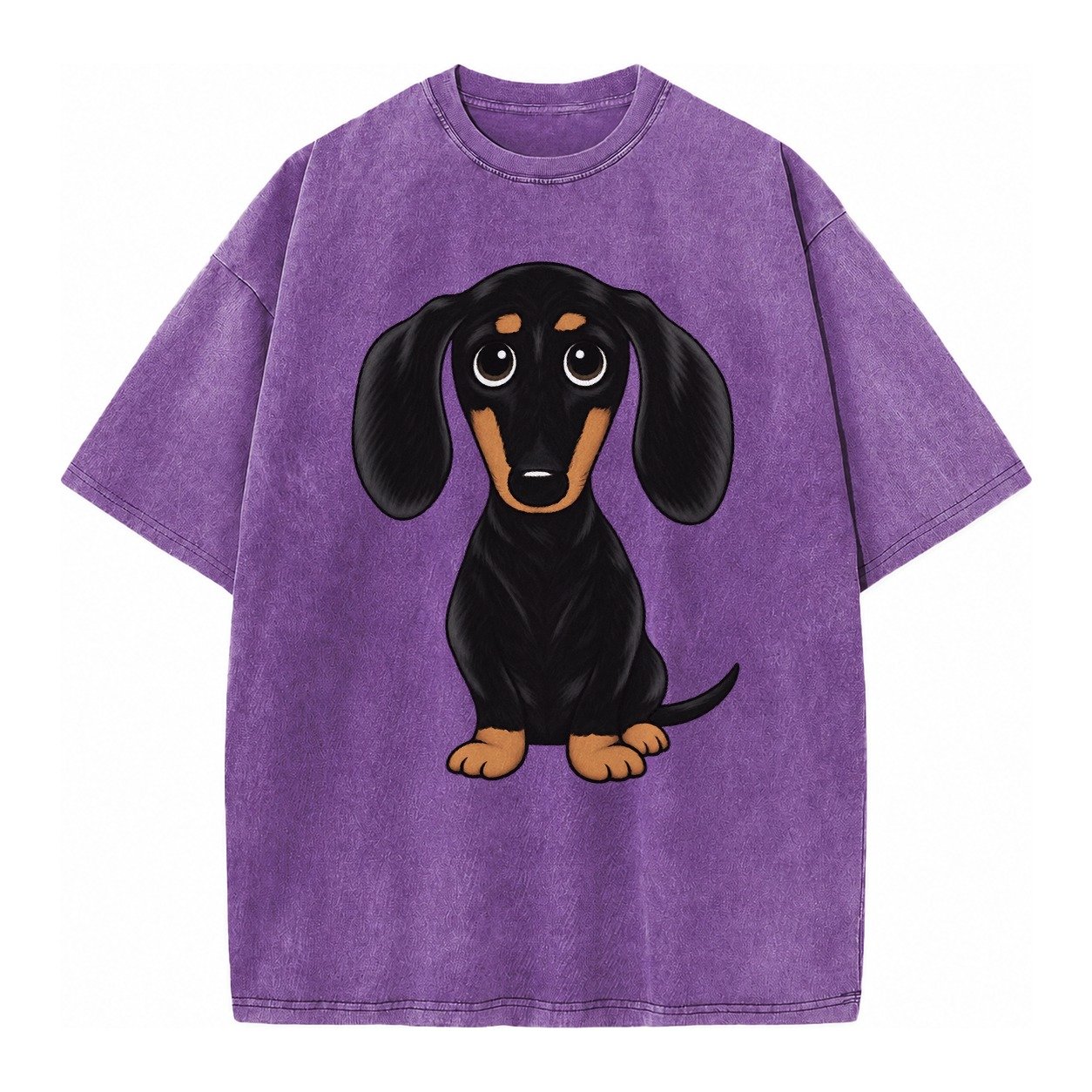 Vintage Style Dachshund Print Vintage T-shirt – Purple
