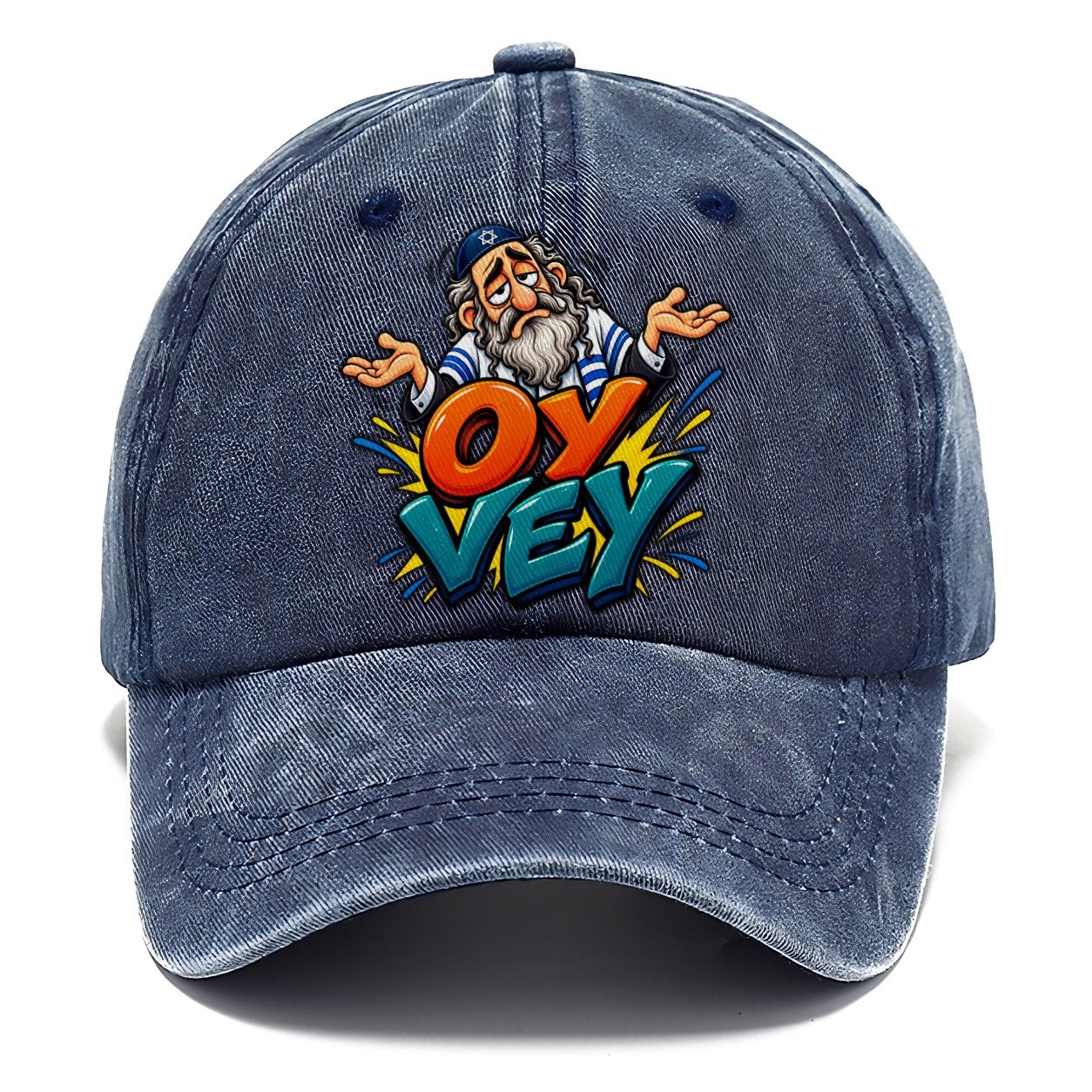 Oy Vey Drama Judaism Heritage Classic Cap – Twilight Navy