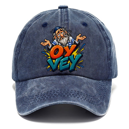 Oy Vey Drama Judaism Heritage Classic Cap – Twilight Navy