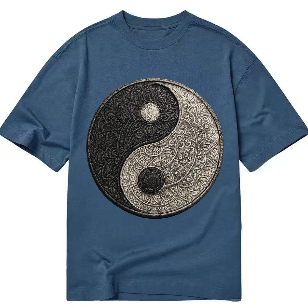 Mandala Yin Yang Classic T-shirt – Twilight Navy