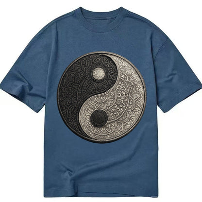 Mandala Yin Yang Classic T-shirt – Twilight Navy