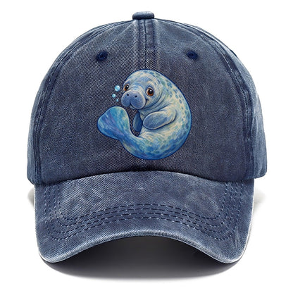 Manatee Curled Drift Sea Sprite Classic Cap – Twilight Navy