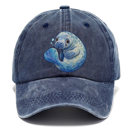 Manatee Curled Drift Sea Sprite Classic Cap – Twilight Navy