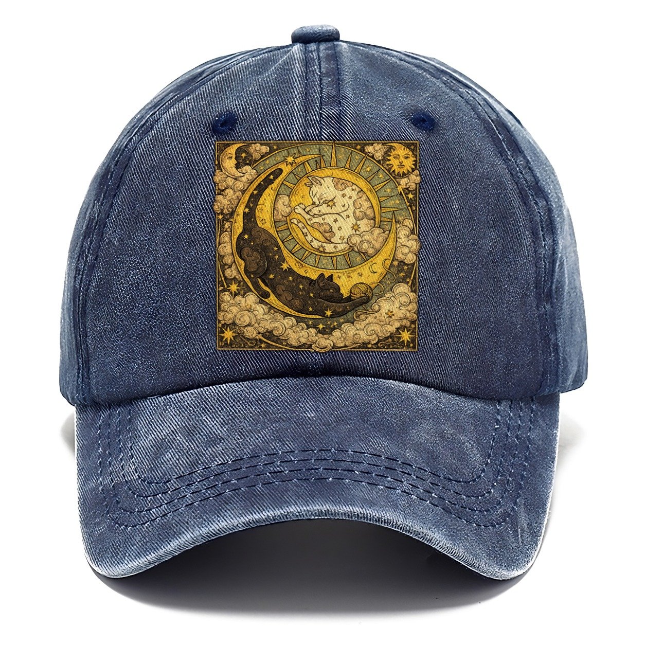 Moonlit Black Cat Classic Cap – Twilight Navy