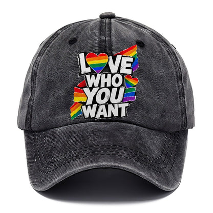 Love Who You Want Rainbow Heart Classic Cap – Graphite