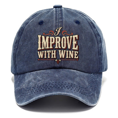 I Improve With Wine American Wit Classic Cap – Twilight Navy