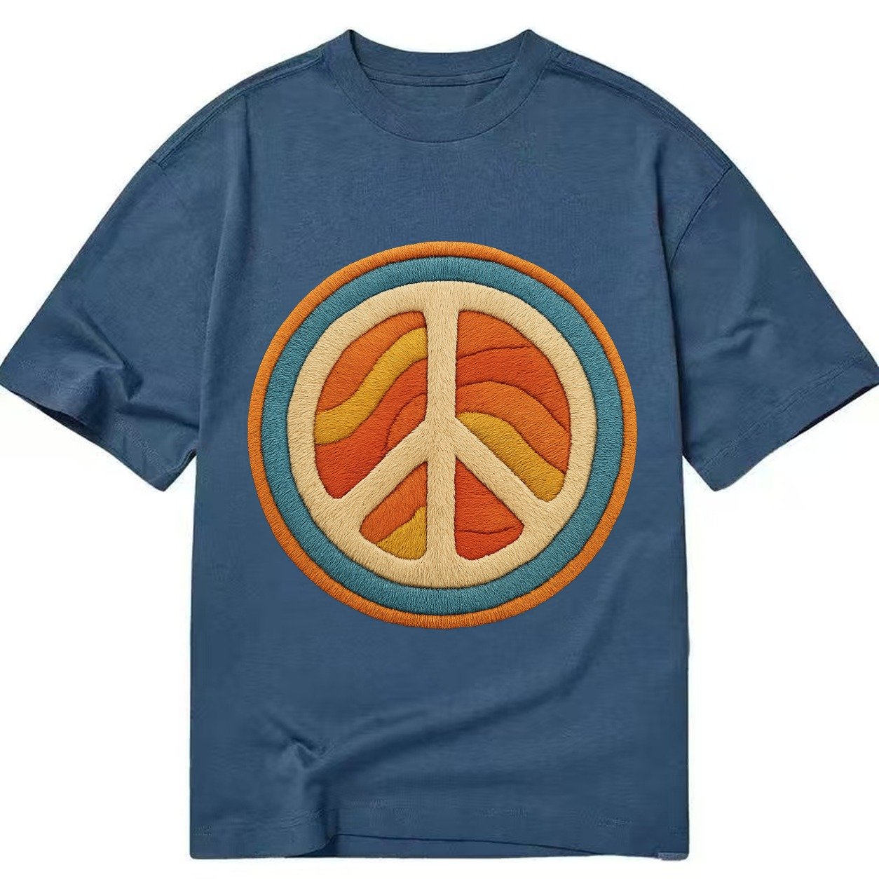 Retro Peace Harmony Classic T-shirt – Twilight Navy