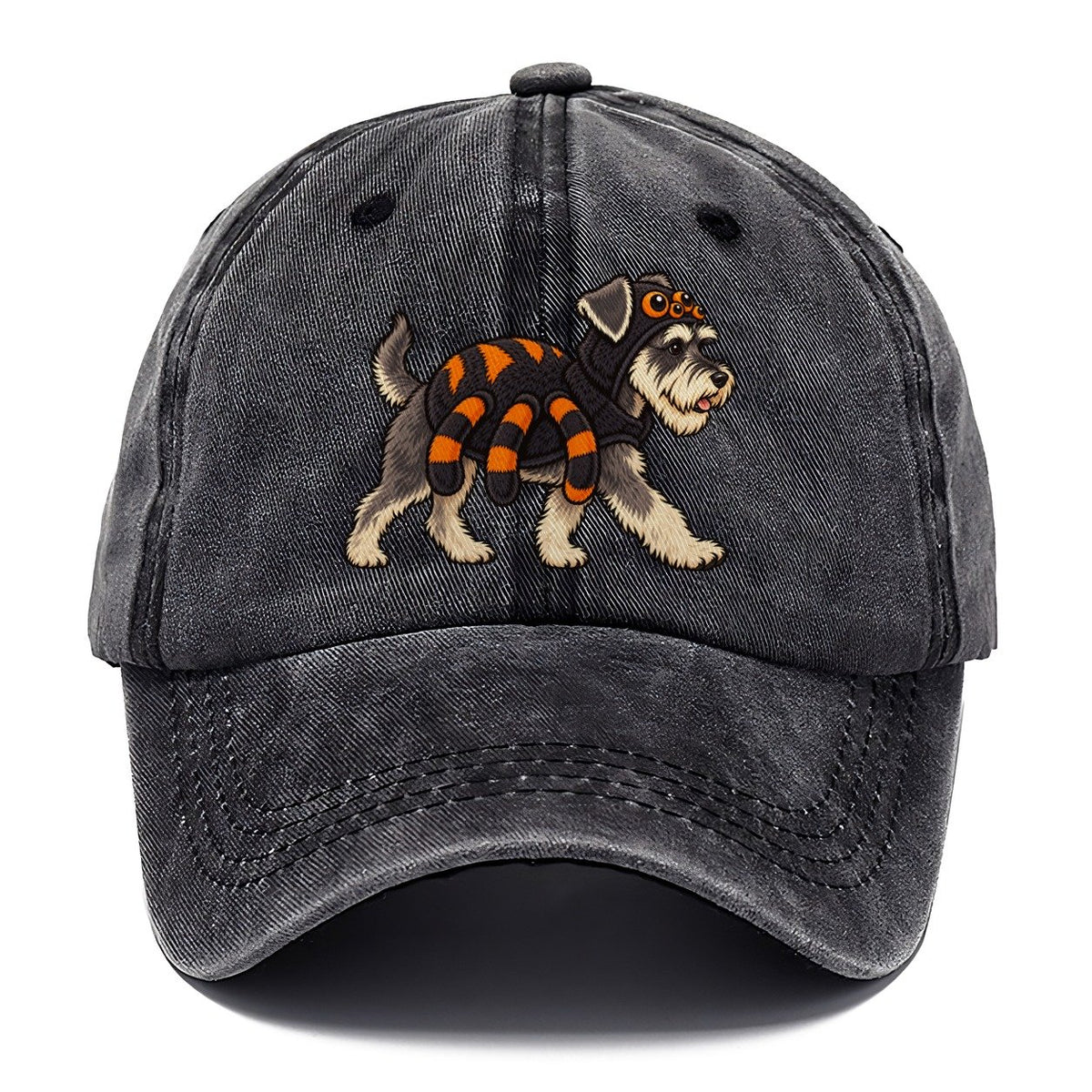 One Miniature Schnauzer In Halloween Costume Spider Costume With Four Extra Soft Plush Legs Halloween Dog Parade Classic Cap – Graphite