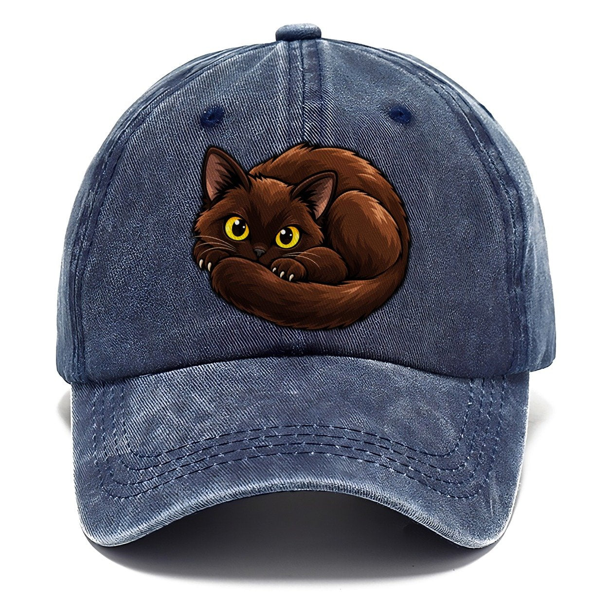 Burmese Curled Peeking Cats Classic Cap – Twilight Navy