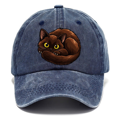 Burmese Curled Peeking Cats Classic Cap – Twilight Navy