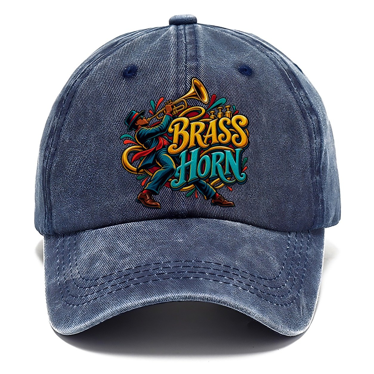 Brass Horn Wordmark Music Instruments Classic Cap – Twilight Navy