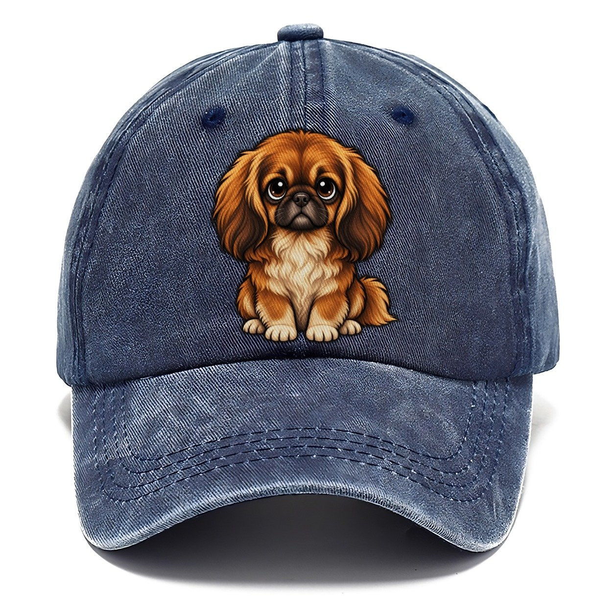 Pekingese Sitting Sweetheart Classic Cap – Twilight Navy