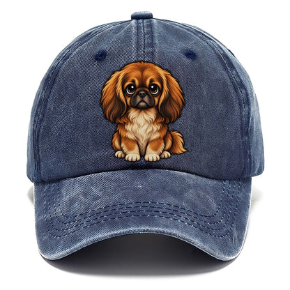 Pekingese Sitting Sweetheart Classic Cap – Twilight Navy