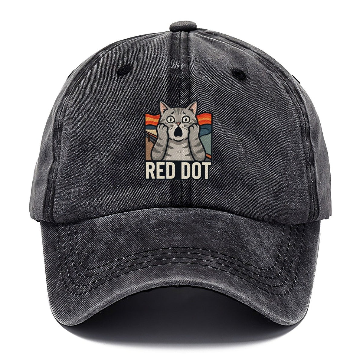 Tabby Cat Scream Red Dot Scream Classic Cap – Graphite