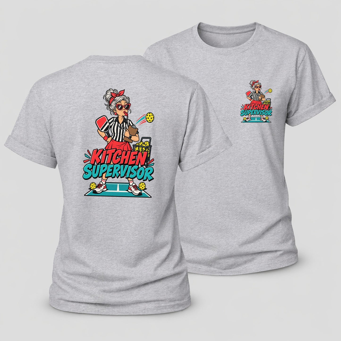 Kitchen Supervisor Pickleball Life Women's Cotton T-Shirt – Sport Grey