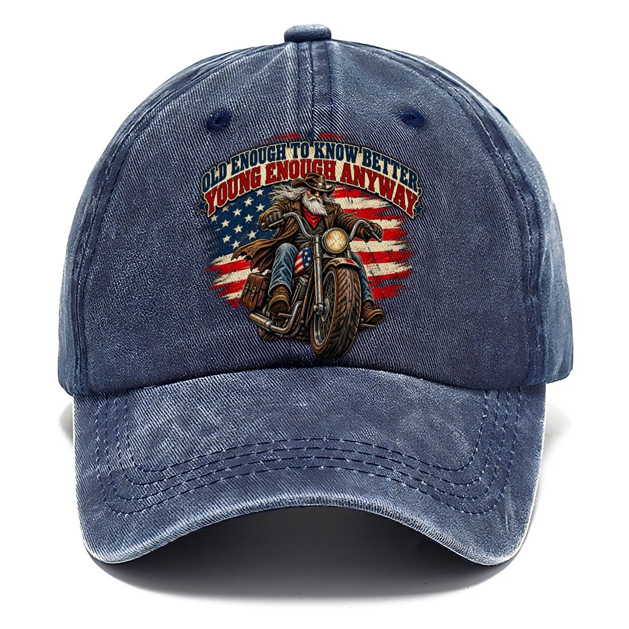 Old Enough To Know Better Young Enough Anyway Old Man Strong Classic Cap – Twilight Navy