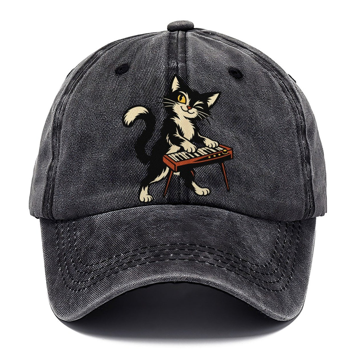 Black Cat Night Pianist Sundown Familiars Classic Cap – Graphite
