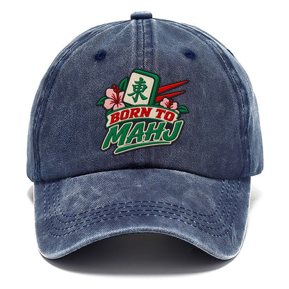 Born To Mahj Mahjong Game Night Classic Cap – Twilight Navy