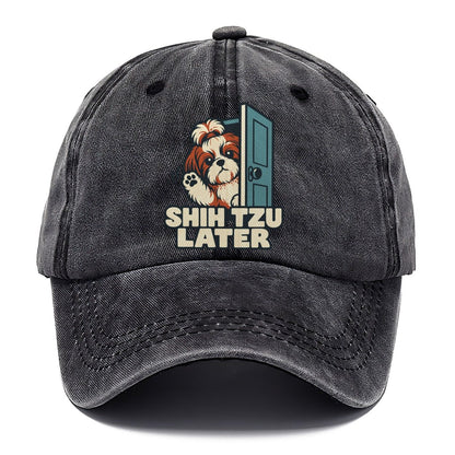 Shih Tzu Later Familiar Punchlines Classic Cap – Graphite
