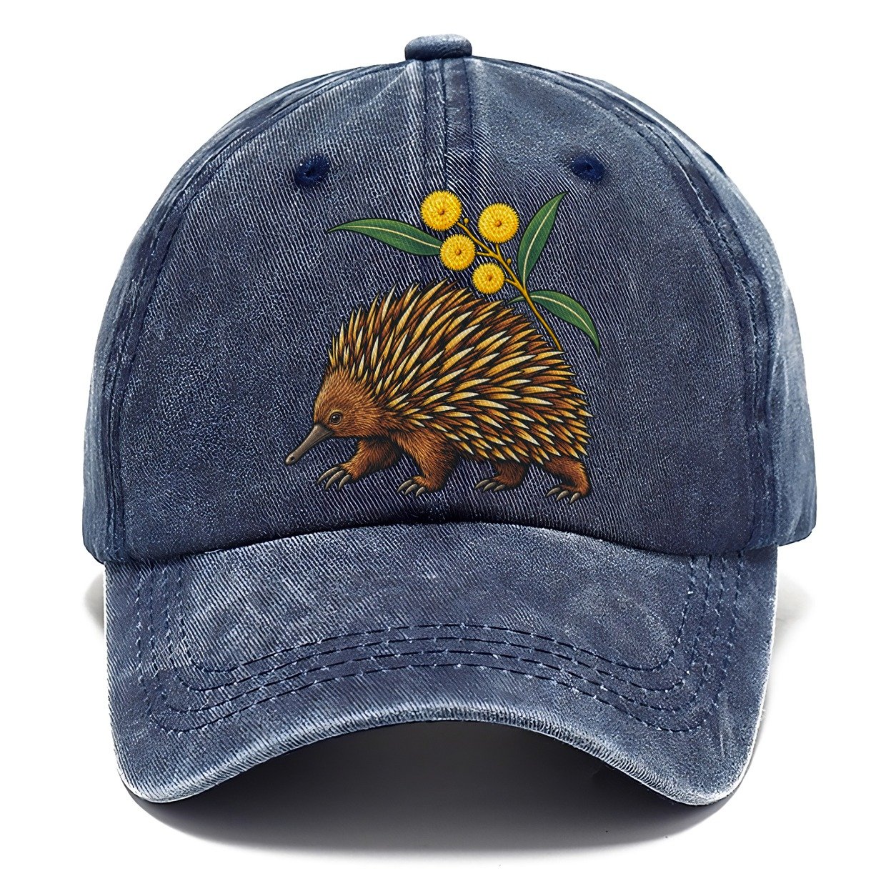 Short Beaked Echidna And Golden Wattle Australia Cultural Icons Classic Cap – Twilight Navy