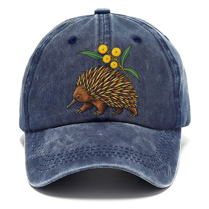 Short Beaked Echidna And Golden Wattle Australia Cultural Icons Classic Cap – Twilight Navy