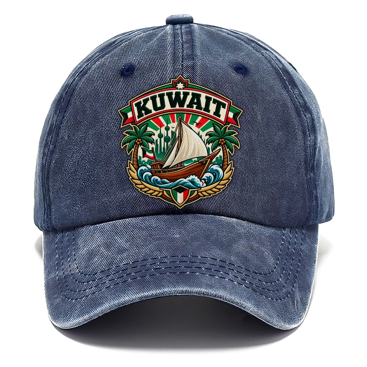 Kuwait Retro Badge Country Logos Classic Cap – Twilight Navy