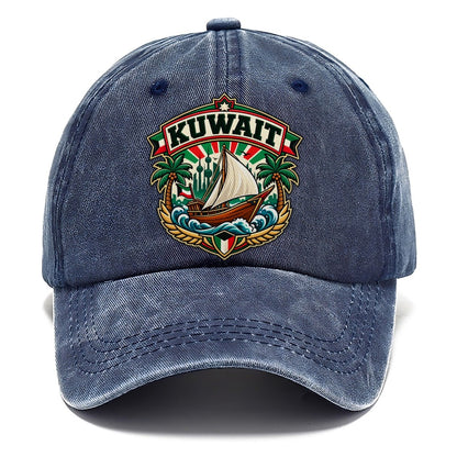 Kuwait Retro Badge Country Logos Classic Cap – Twilight Navy